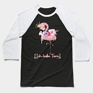 Flamingo Liebe Tiere Prinzessin Blumen Süß.png Baseball T-Shirt